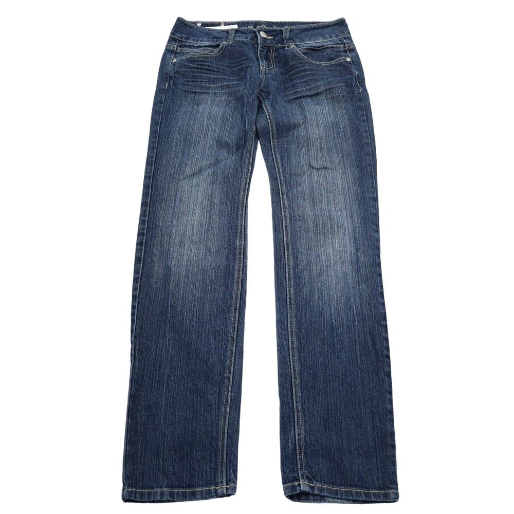 Red Rivet Pants Womens 7 Blue Low Rise Straight Cut Casual Jeans Bottoms